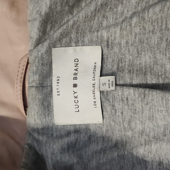 🩷EUC Lucky Brand Core Genuine Leather Moto Full Zip Jacket, Blush Pink, Small - Picture 14 of 16